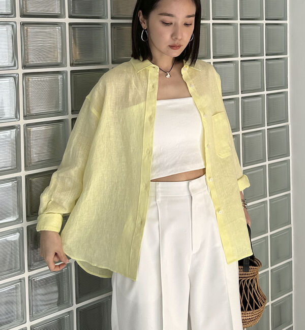 Doux archives「Ｆｌａｘリネンシャツ」|シャツ・ブラウス|YELLOW