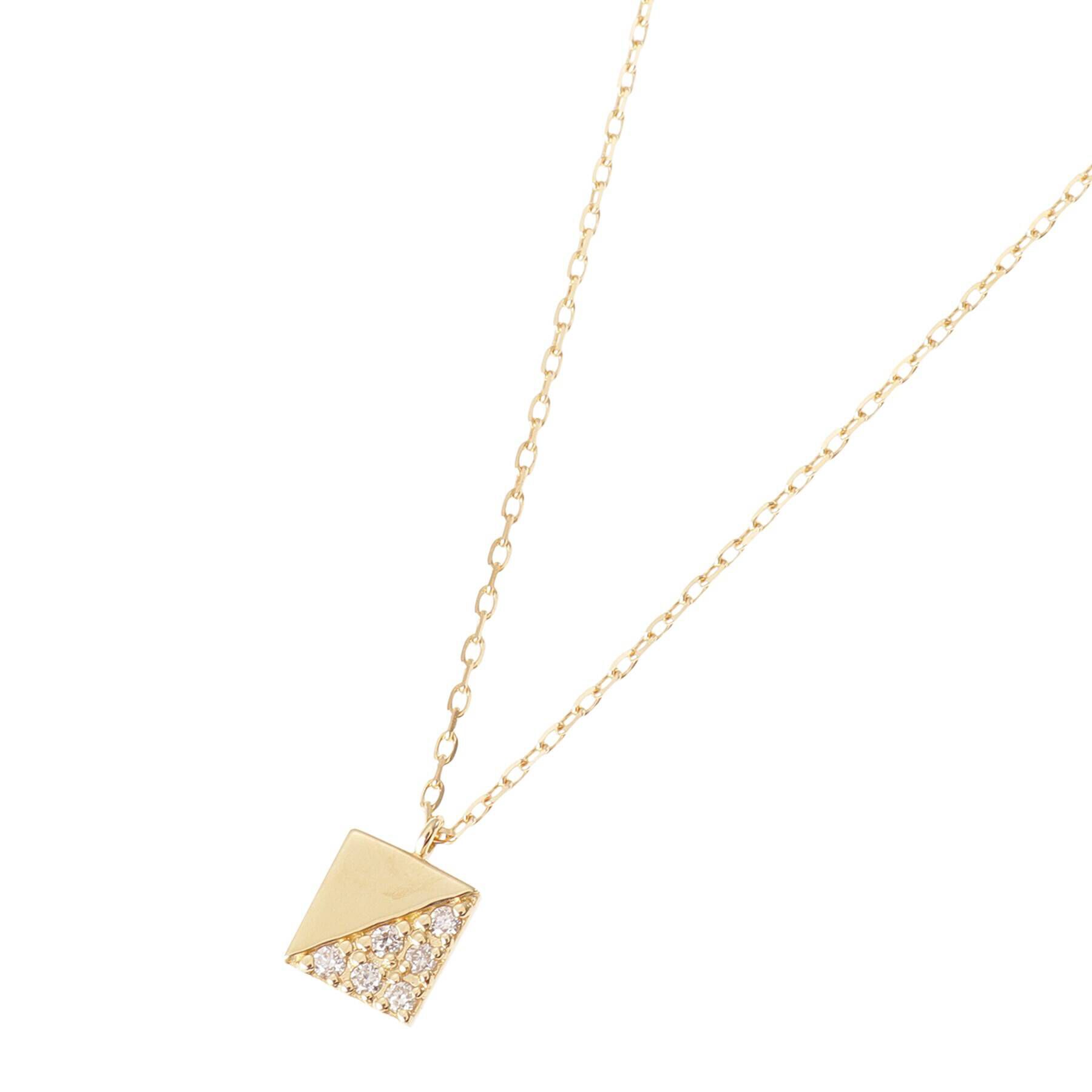 COCOSHNIK「K18ダイヤモンド ジオメモチーフ四角 ネックレス」|ネックレス|