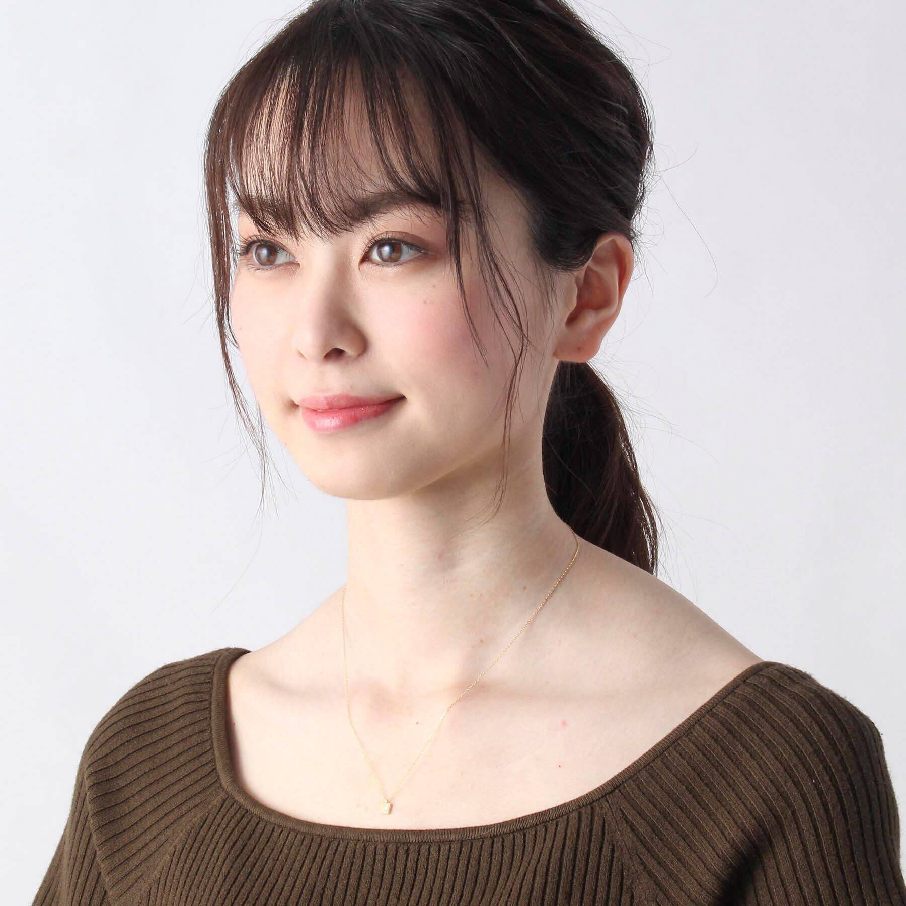 COCOSHNIK「K18ダイヤモンド ジオメモチーフ四角 ネックレス」|ネックレス|