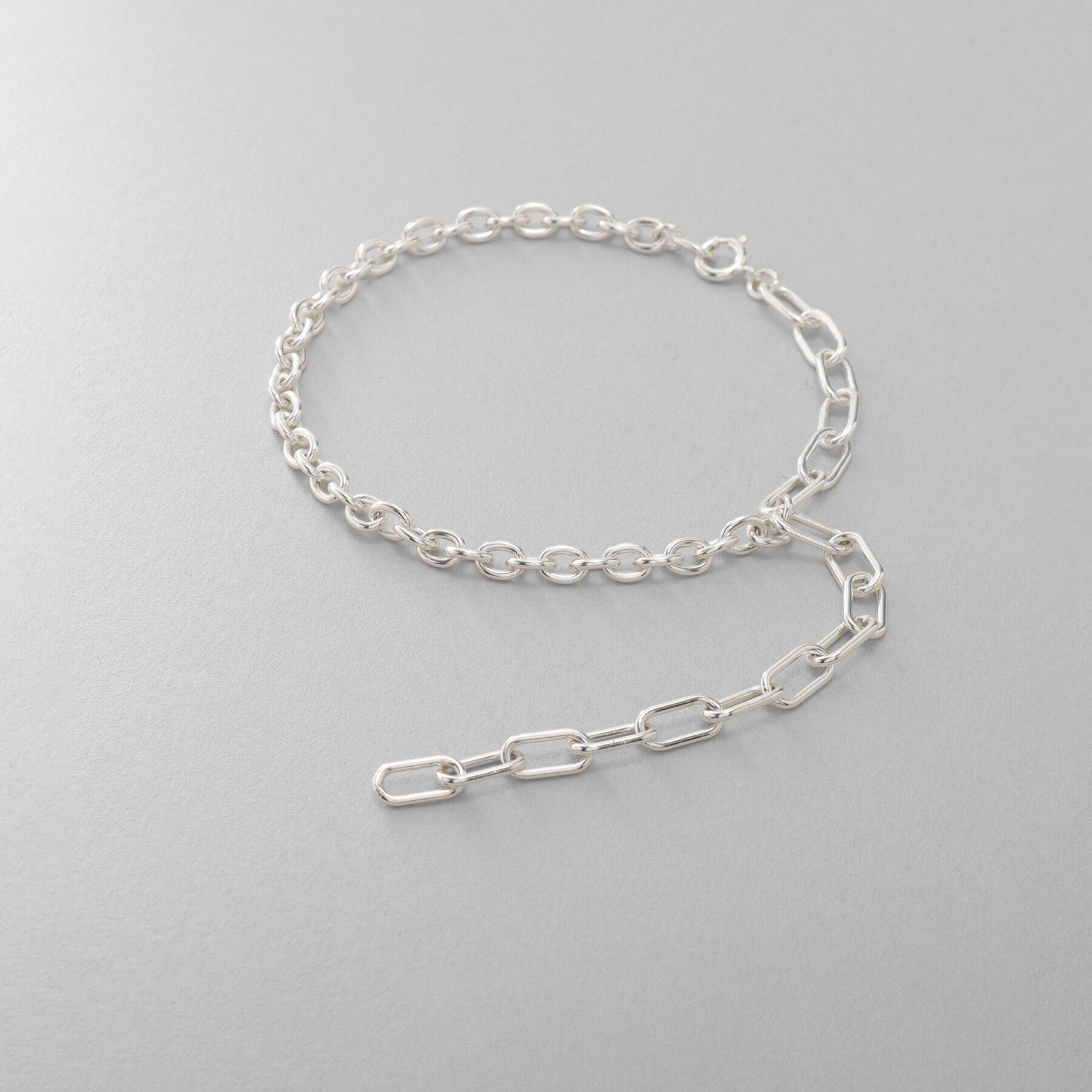 COCOSHNIK ONKITSCH「シルバー ハンギングミックスケーブルチェーン ブレスレット」|ブレスレット・バングル|シルバー(600)