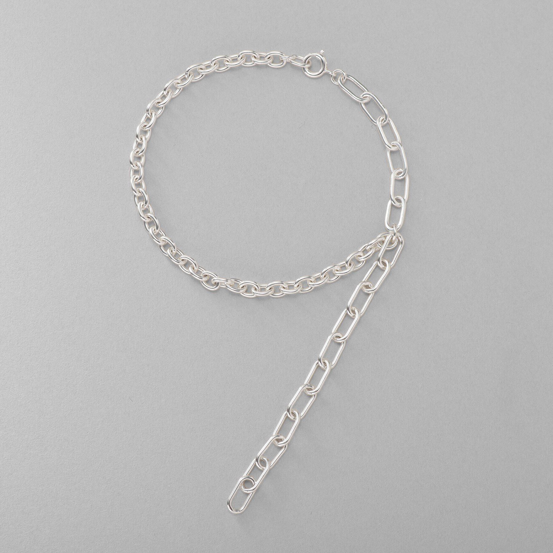 COCOSHNIK ONKITSCH「シルバー ハンギングミックスケーブルチェーン ブレスレット」|ブレスレット・バングル|