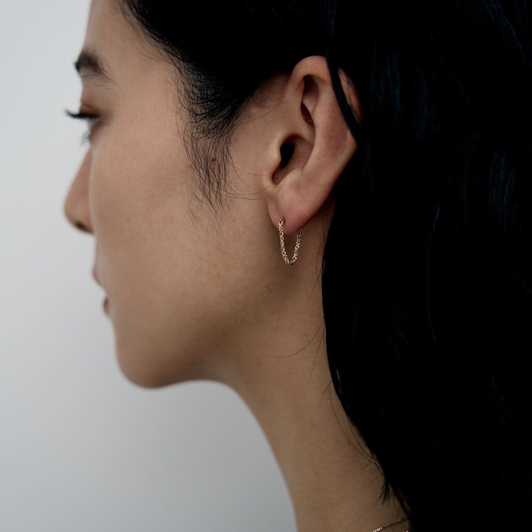 COCOSHNIK ONKITSCH「K10スクリューチェーン フープピアス」|ピアス|