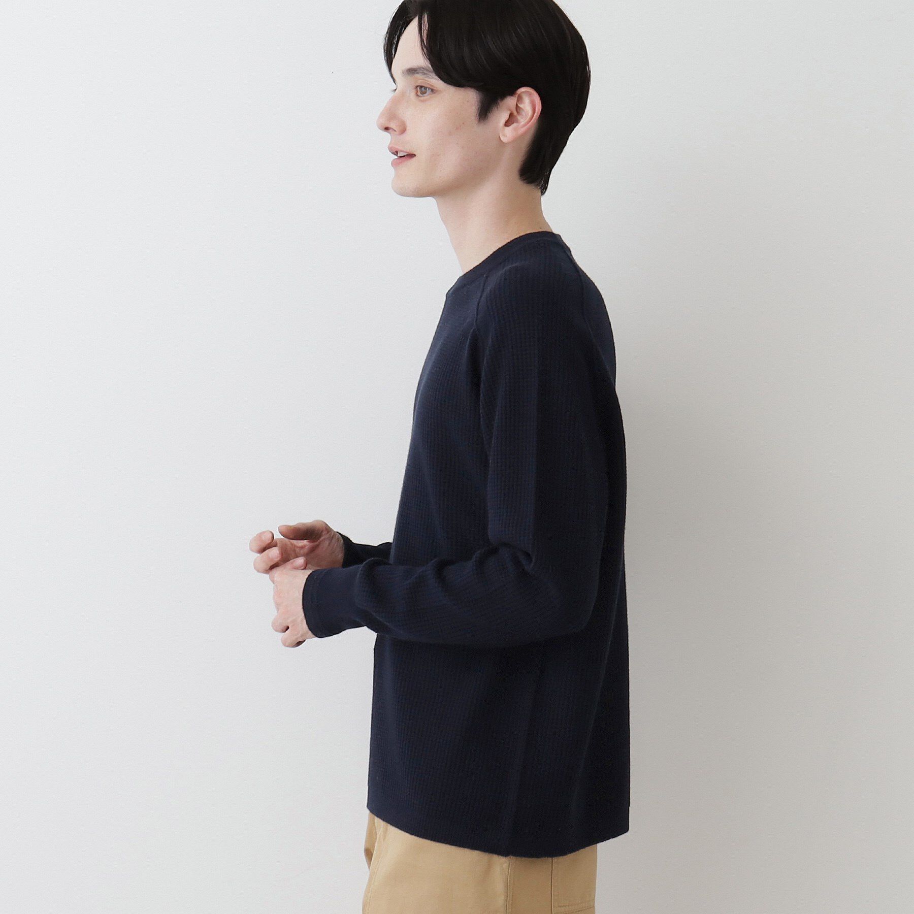 Dessin「【洗える】コットンカシミヤワッフルプルオーバー」|ニット・セーター|