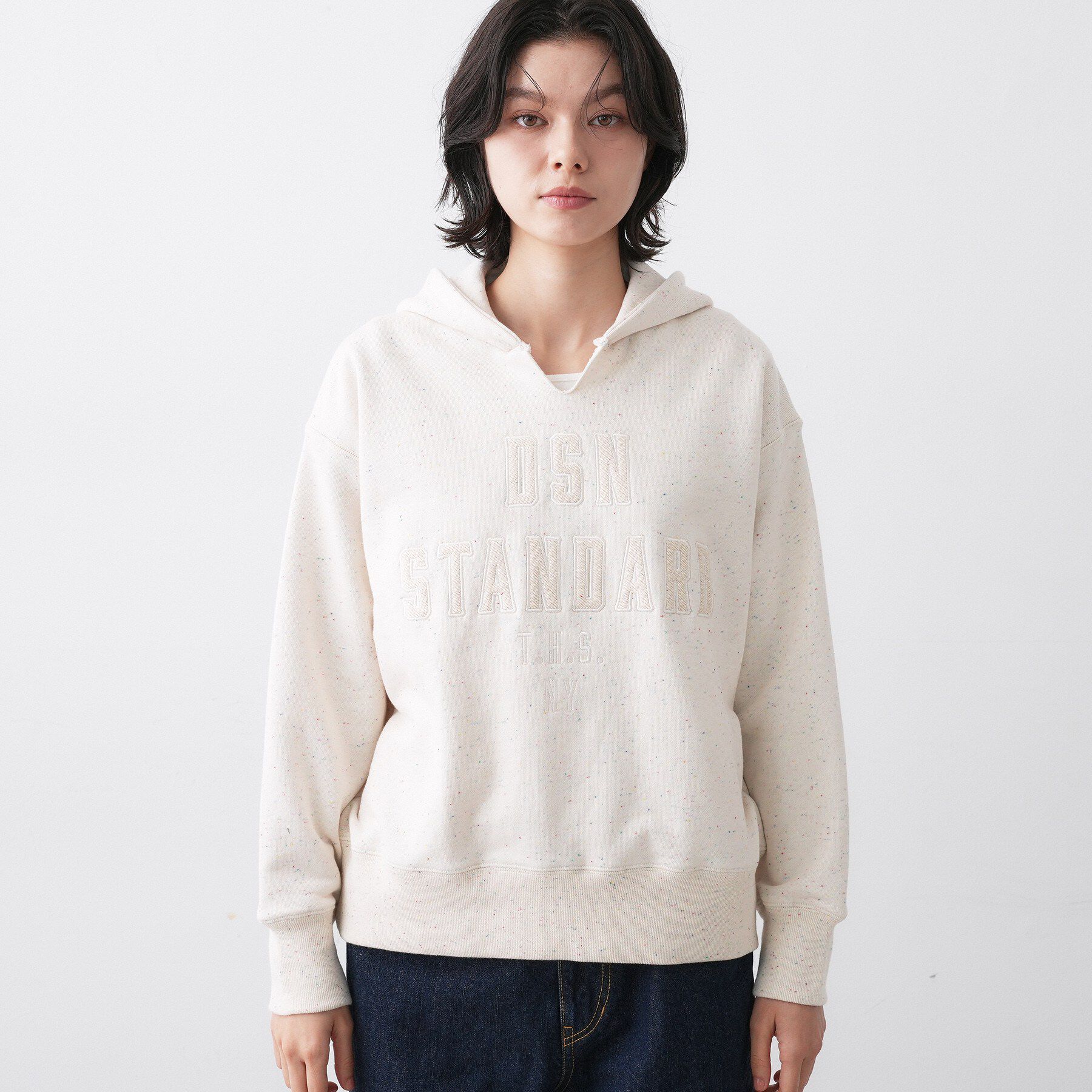 Dessin「【ユニセックス/洗える】ネップ裏毛フーディートレーナー」|パーカー|