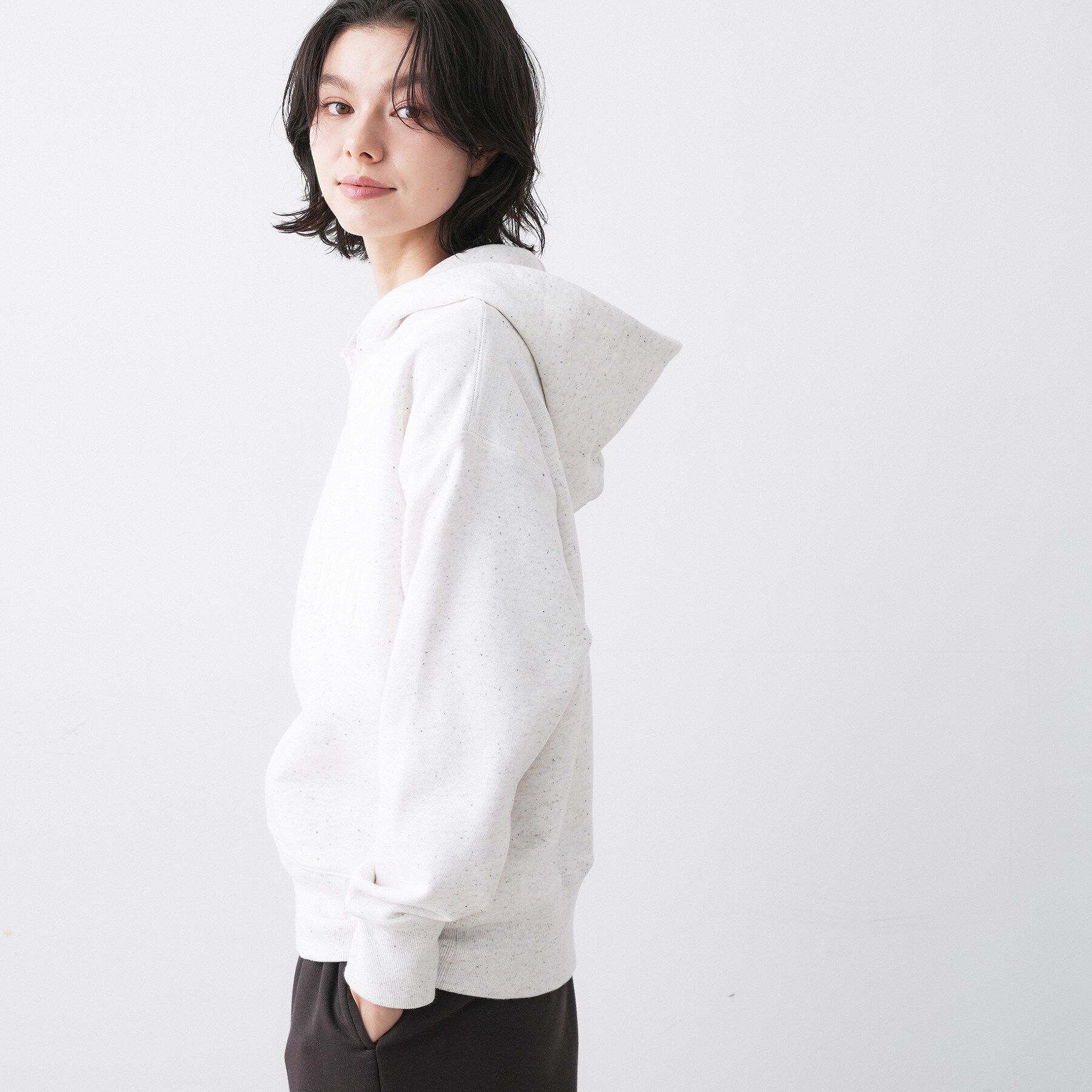 Dessin「【ユニセックス/洗える】ネップ裏毛フーディートレーナー」|パーカー|