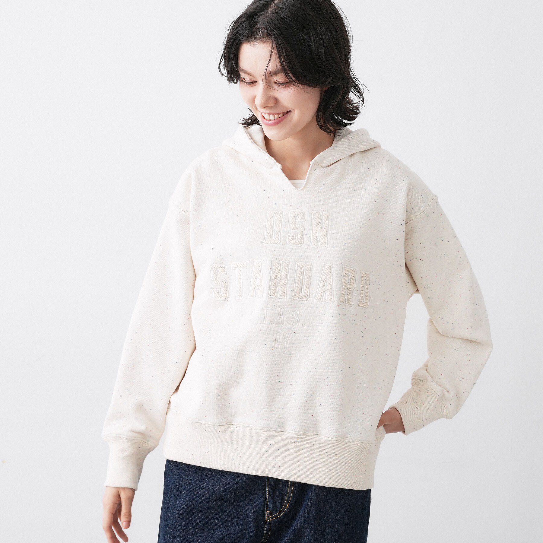 Dessin「【ユニセックス/洗える】ネップ裏毛フーディートレーナー」|パーカー|