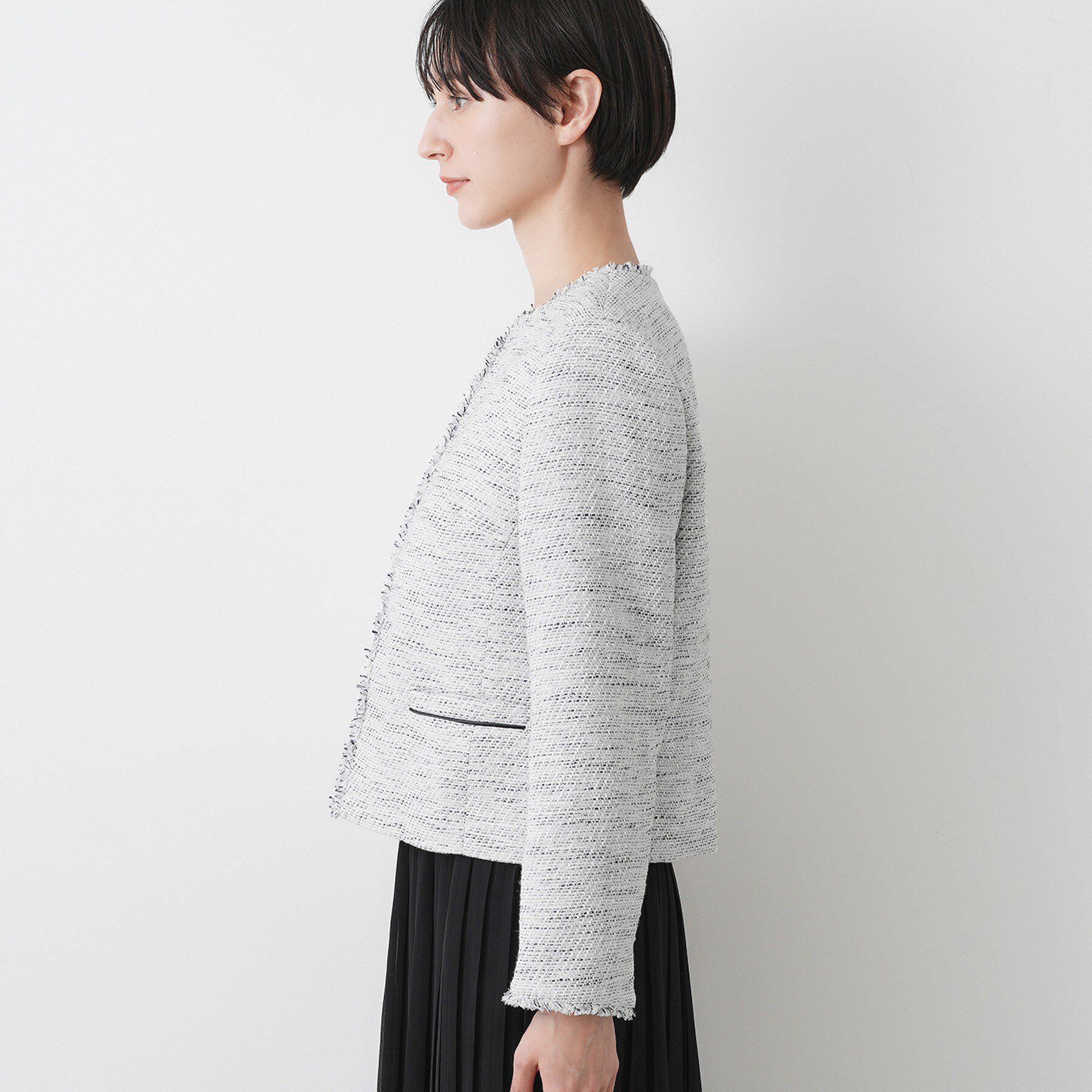 Dessin「【入卒/セレモニー】ツイードクルーネックジャケット」|ノーカラージャケット|