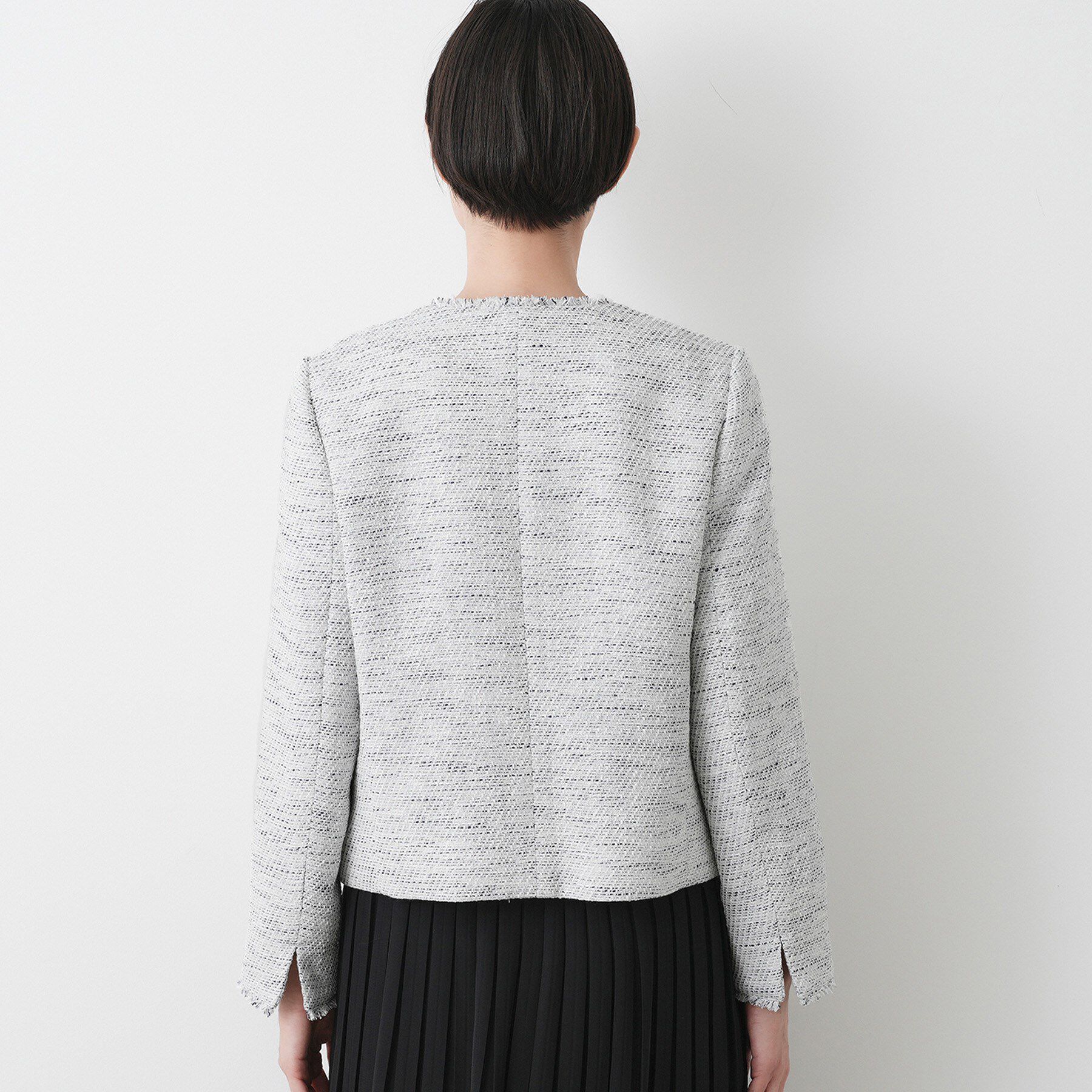 Dessin「【入卒/セレモニー】ツイードクルーネックジャケット」|ノーカラージャケット|