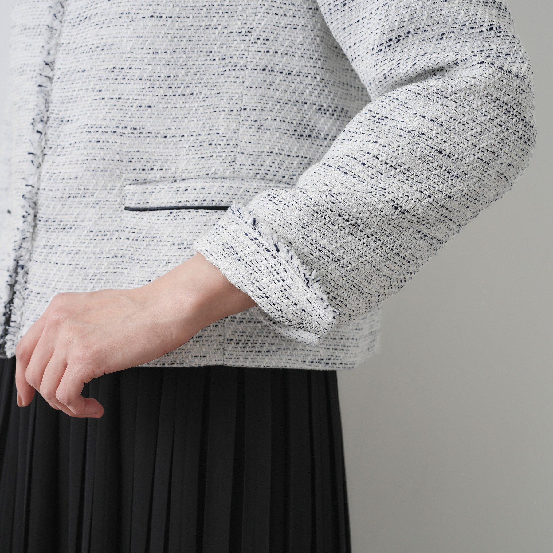 Dessin「【入卒/セレモニー】ツイードクルーネックジャケット」|ノーカラージャケット|