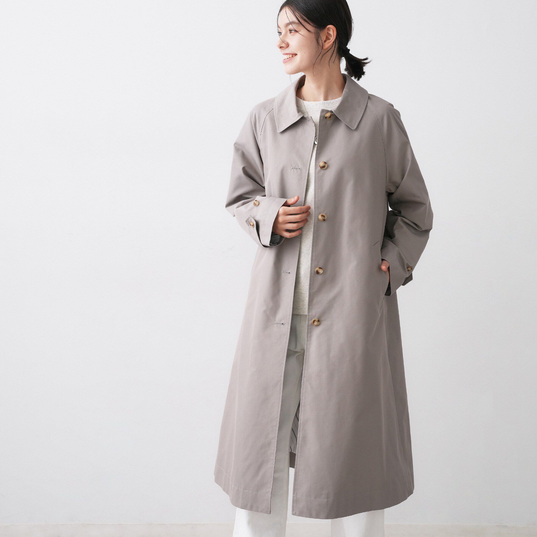 Dessin「シャンブレースプリングコート」|ステンカラーコート|チャコールグレー(0