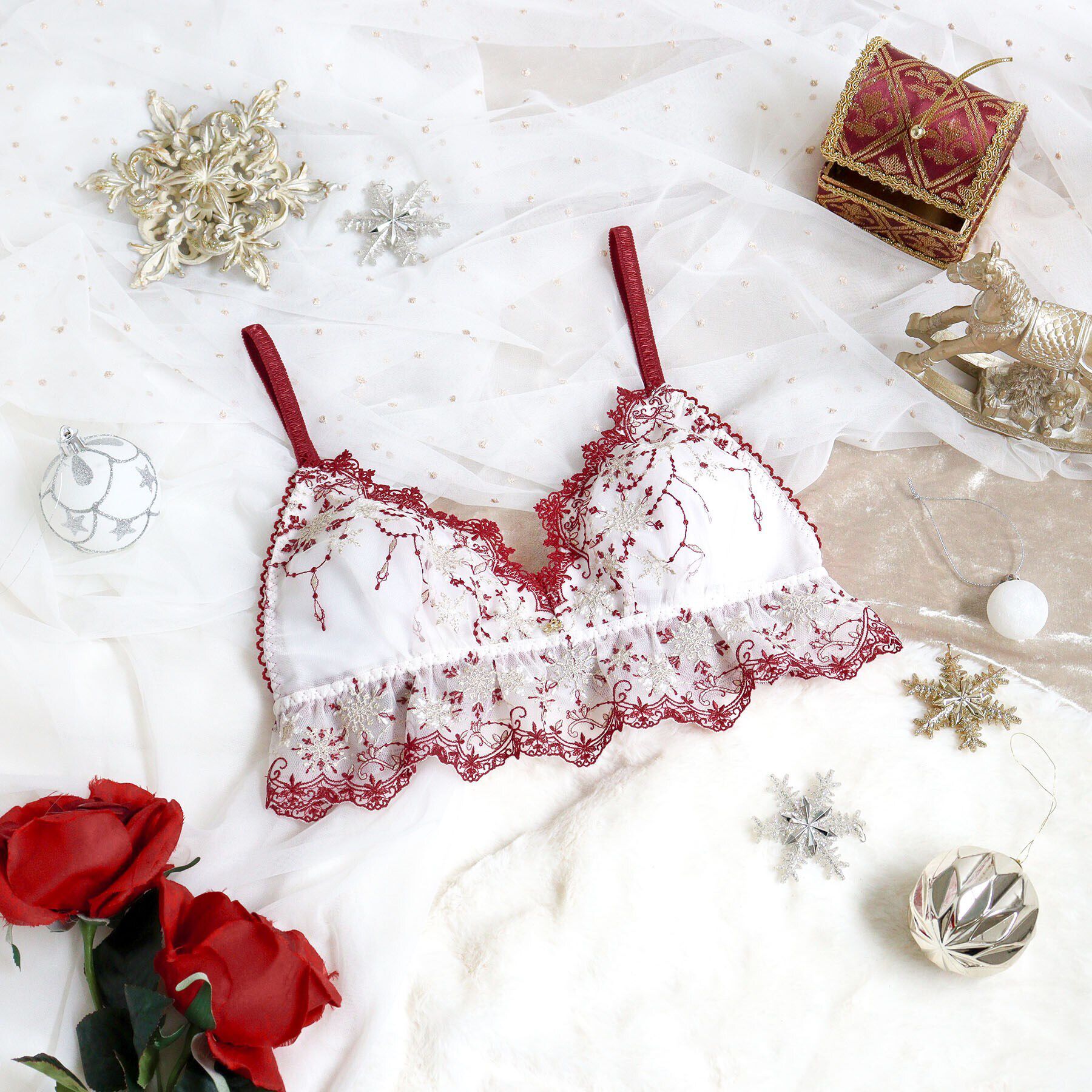 Risa Magli「グレッタ ソフトブラ」|インナー|レッド(061)