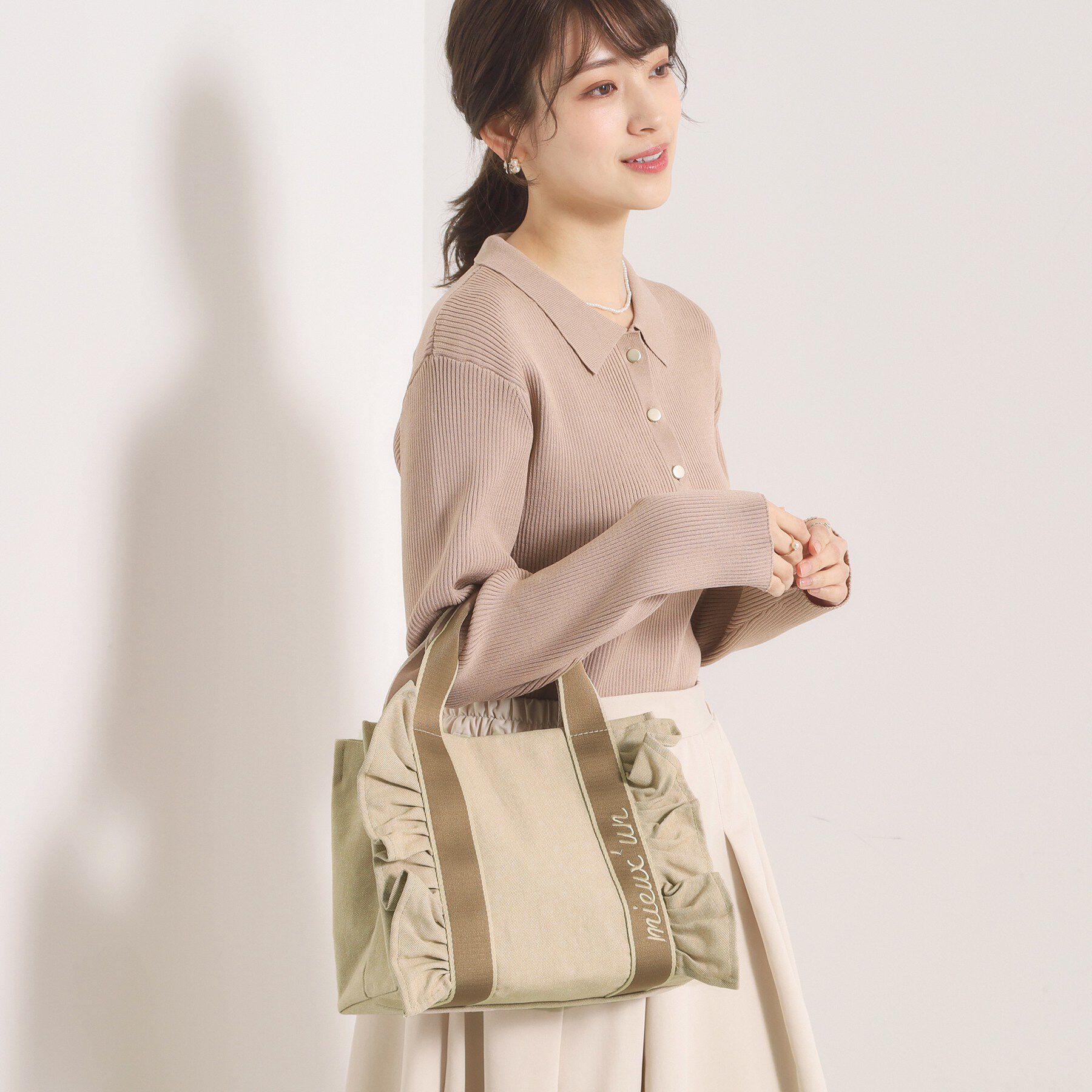 ITS&rsquo;DEMO「フリルテープミニトート」|ハンドバッグ|