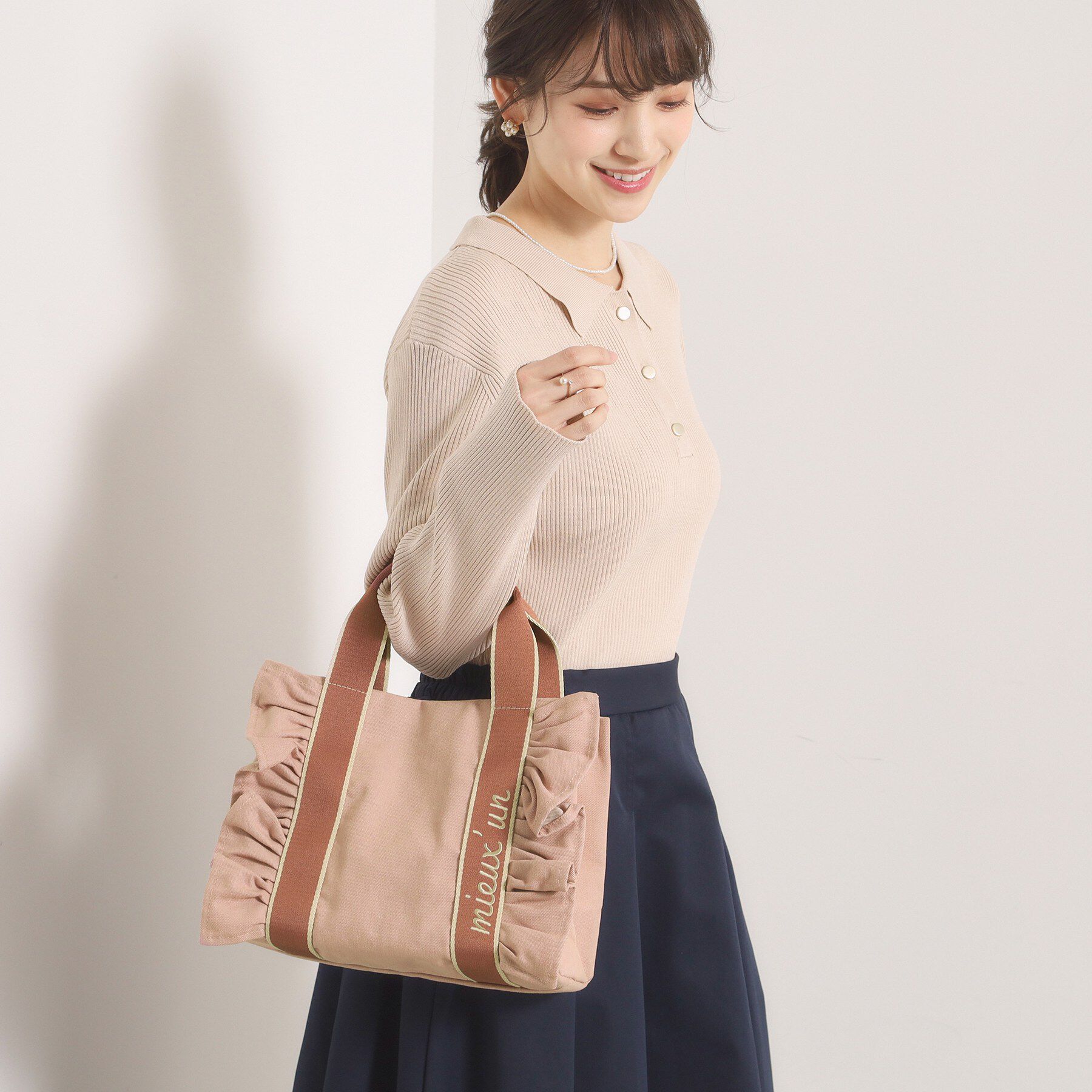 ITS&rsquo;DEMO「フリルテープミニトート」|ハンドバッグ|