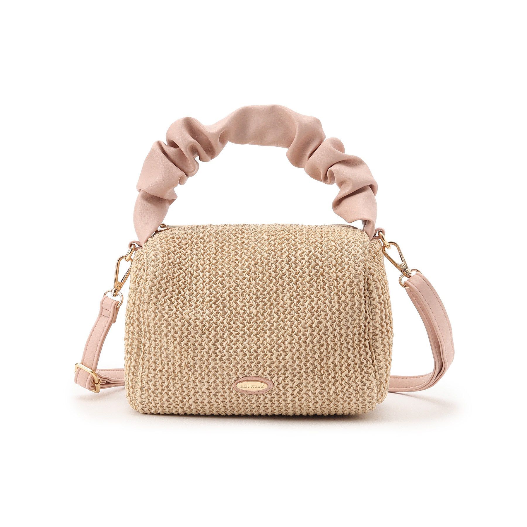 Ober Tashe「スクエア ギャザーハンドル カゴバッグ 2wayショルダーバッグ」|ショルダー・メッセンジャー|ﾋﾟﾝｸ(072)