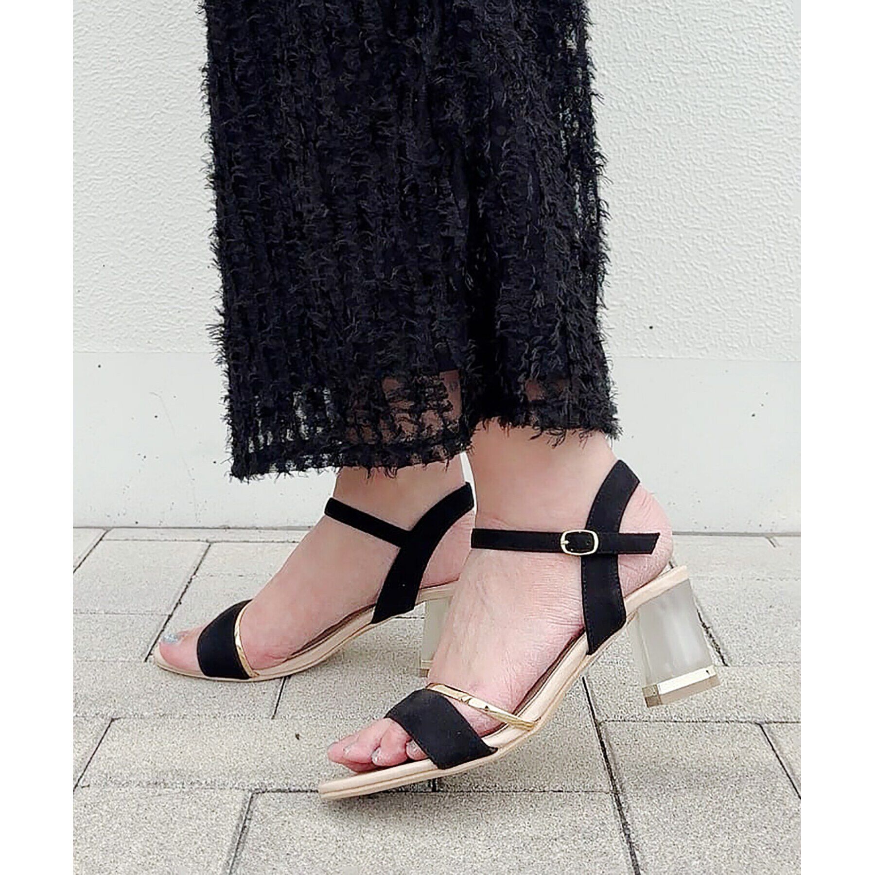 ESPERANZA「クリアヒールアンクルストラップ 24SS」|サンダル|