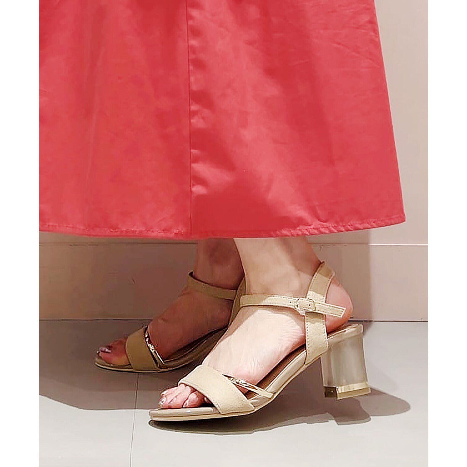 ESPERANZA「クリアヒールアンクルストラップ 24SS」|サンダル|