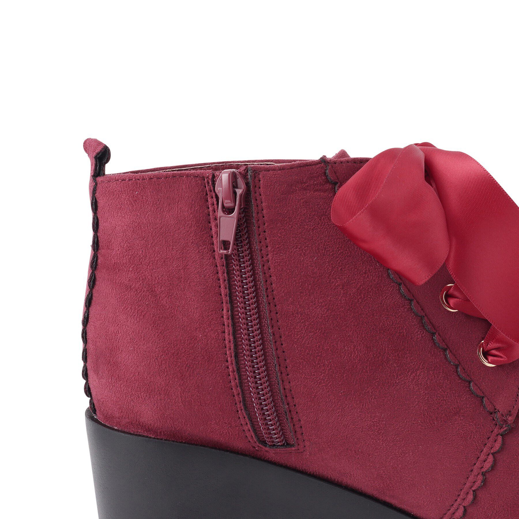 csT&P「厚底ガーリーレースアップフラワーカットブーツ」|ショートブーツ|