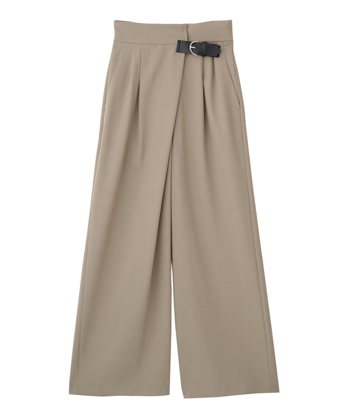 COCO DEAL「ベルトディテールアシメワイドパンツ」|スラックス|