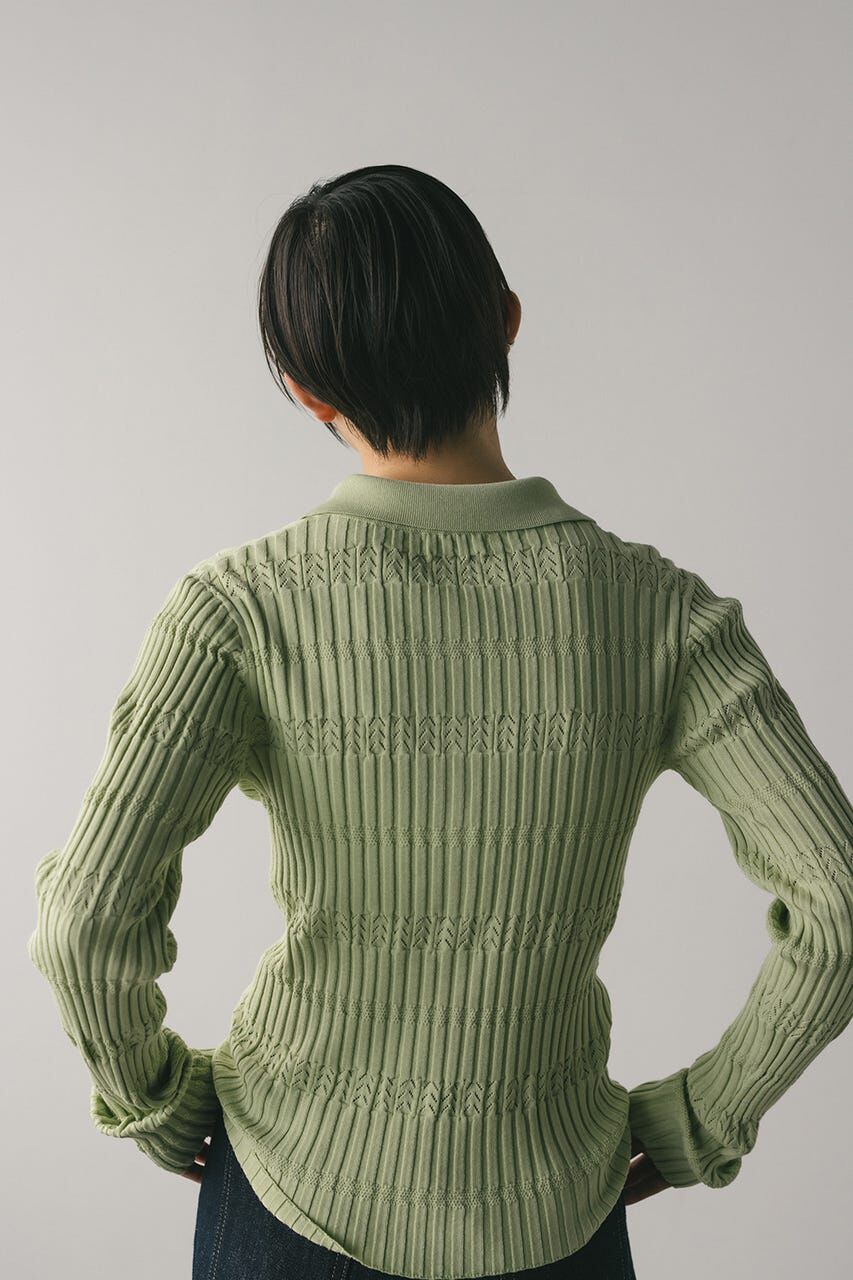 STYLEMIXER「アイレットリブニットポロ」|ニット・セーター|