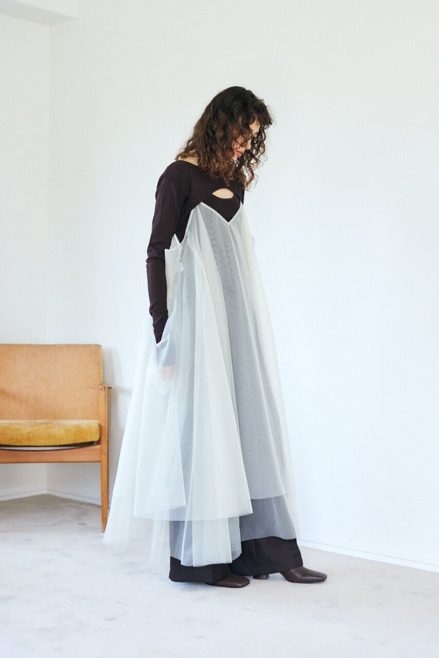 MOUSSY「チュール A LINE ドレス」|ワンピース|L/GRY1