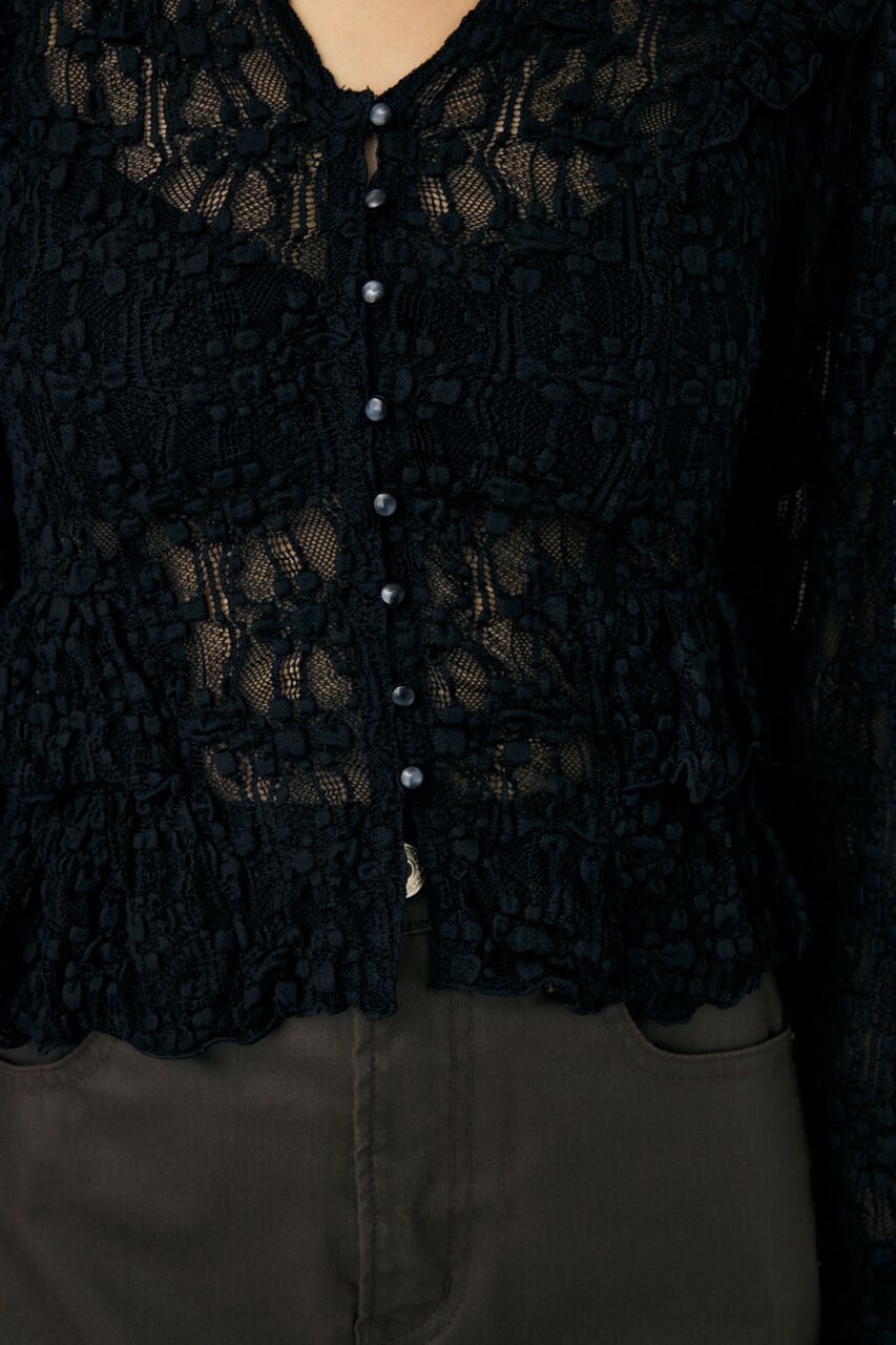 MOUSSY「RUFFLE LACY CUT ブラウス」|Tシャツ・カットソー|