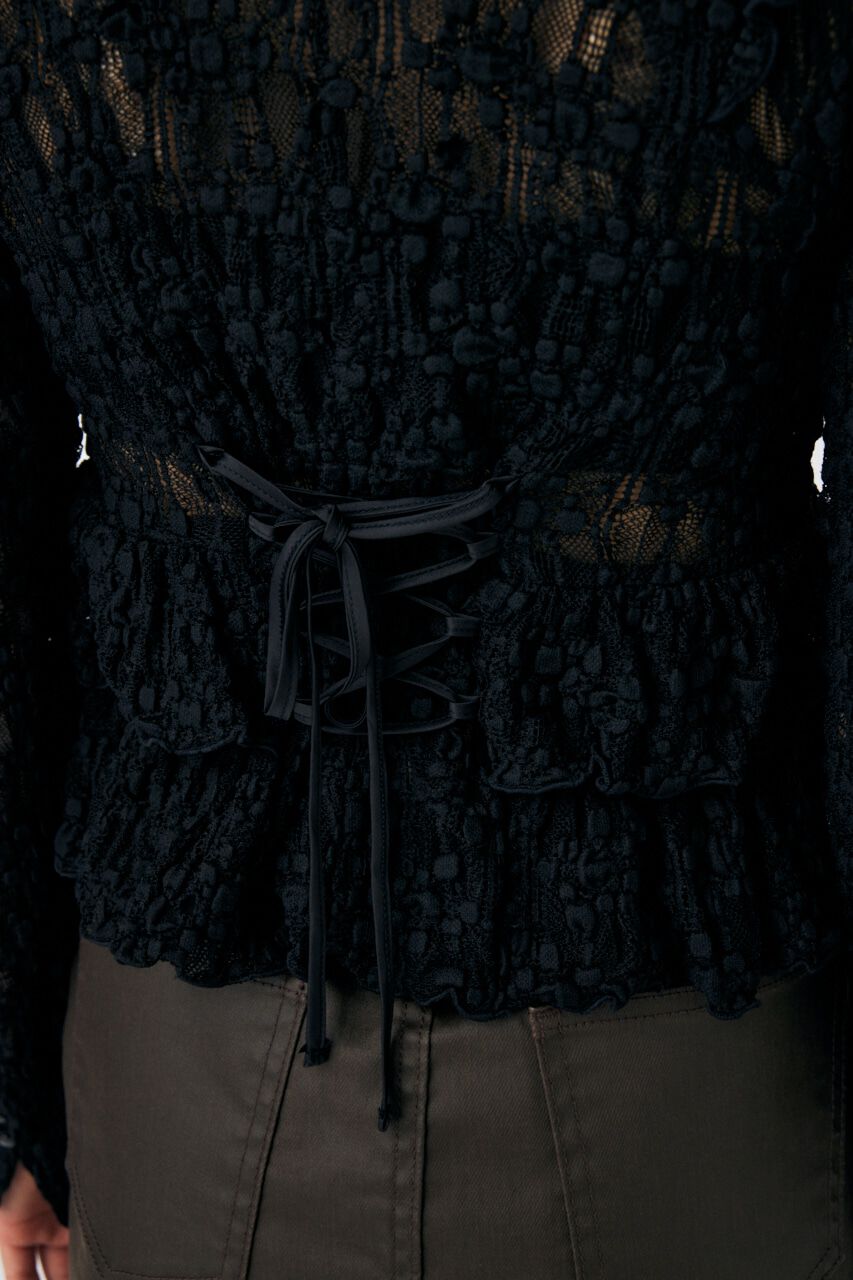 MOUSSY「RUFFLE LACY CUT ブラウス」|Tシャツ・カットソー|