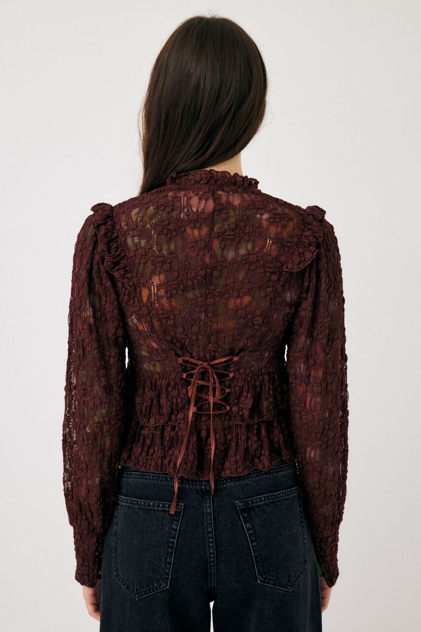 MOUSSY「RUFFLE LACY CUT ブラウス」|Tシャツ・カットソー|