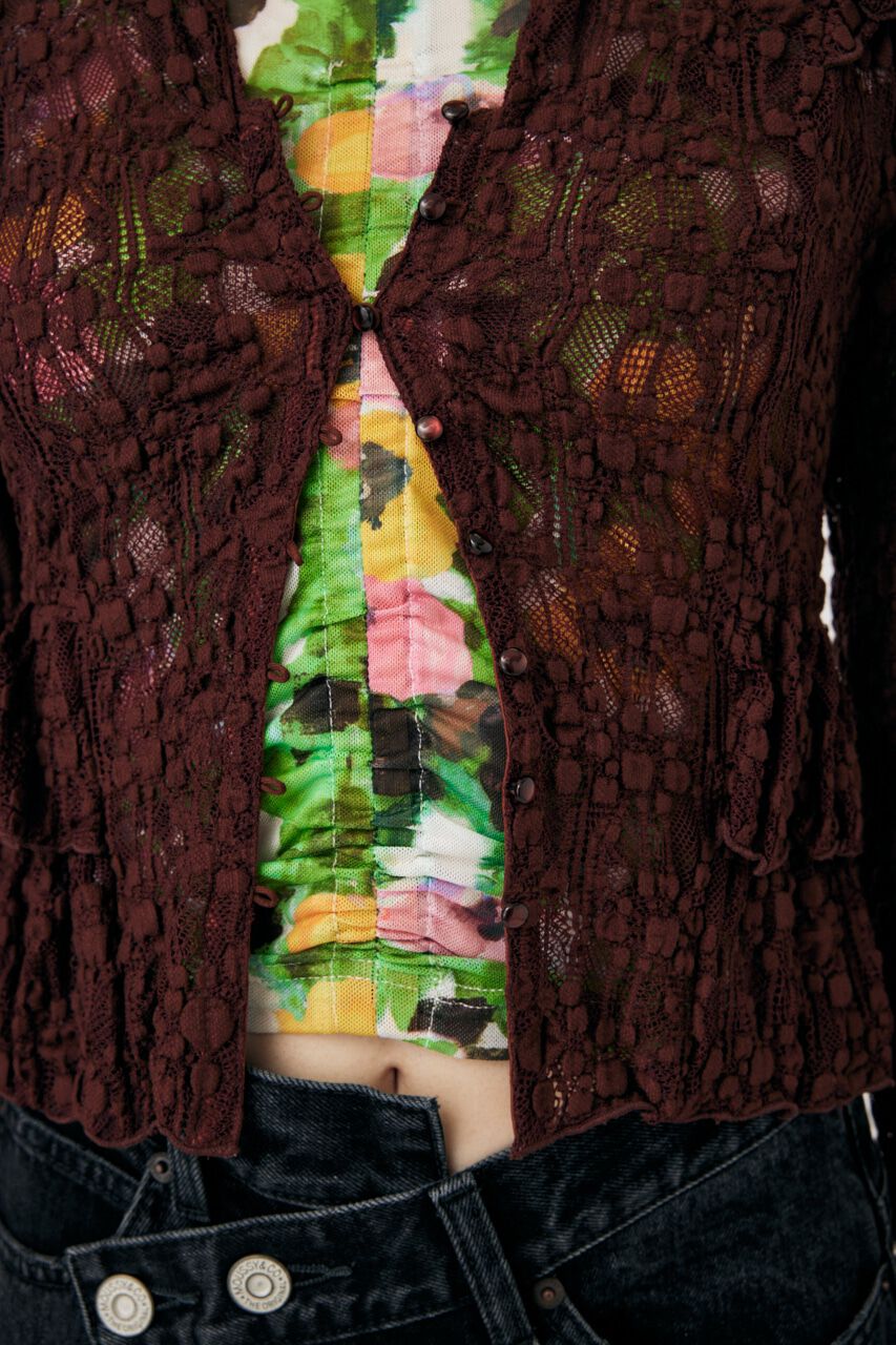 MOUSSY「RUFFLE LACY CUT ブラウス」|Tシャツ・カットソー|