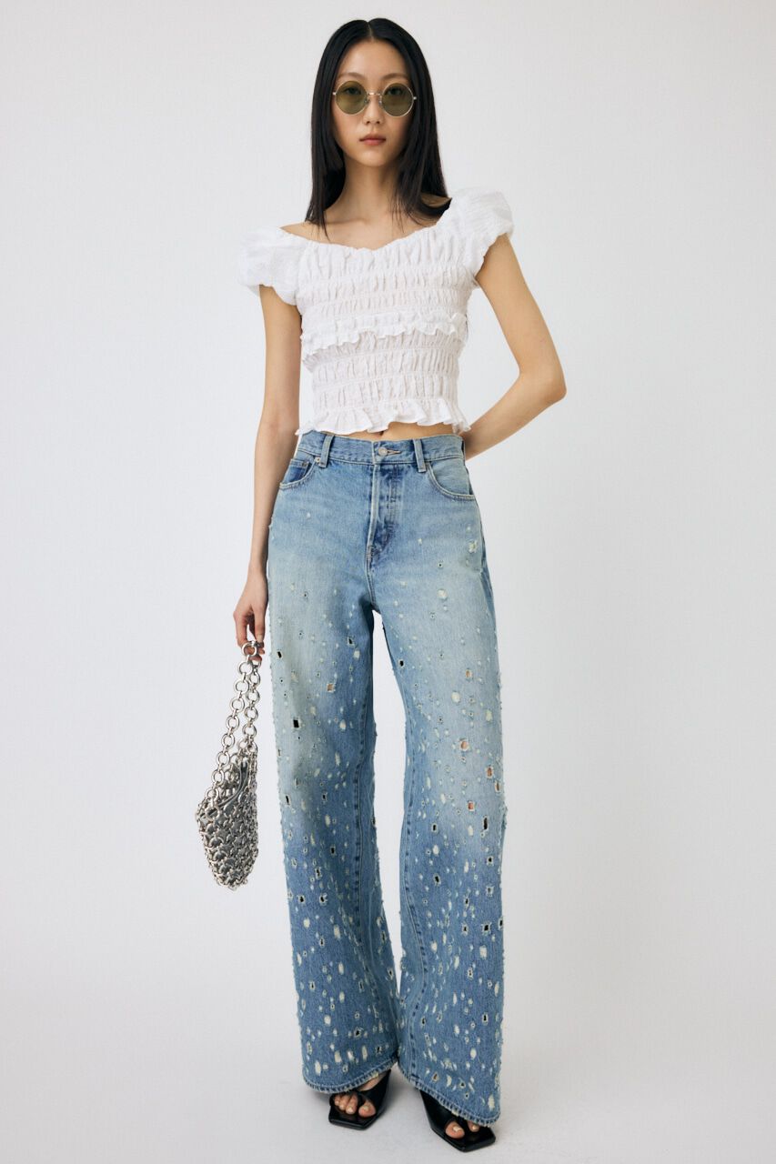 MOUSSY「GATHER FLOWER ブラウス」|シャツ・ブラウス|