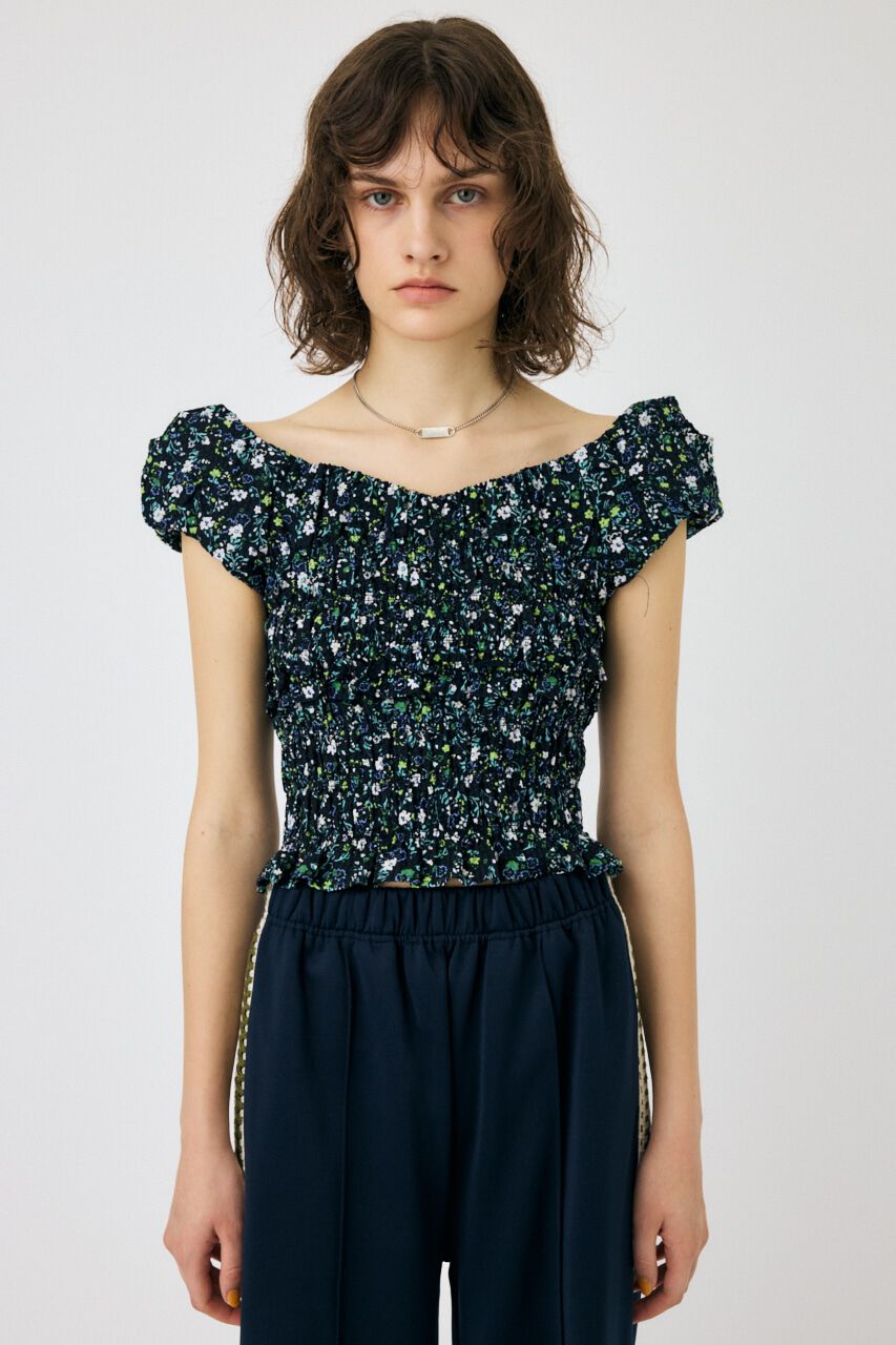 MOUSSY「GATHER FLOWER ブラウス」|シャツ・ブラウス|