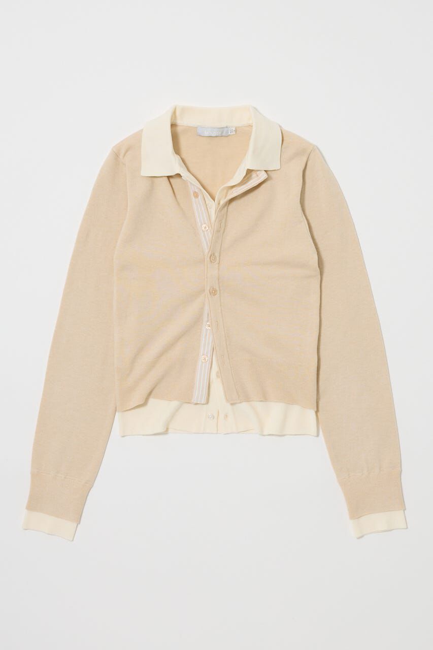 MOUSSY「DOUBLE LAYERED ニットシャツ」|シャツ・ブラウス|