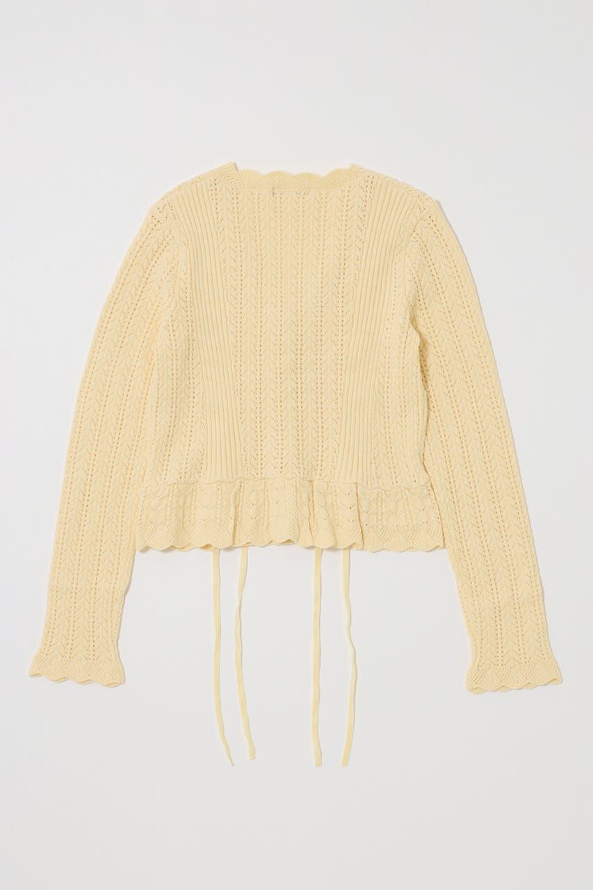 MOUSSY「LACE UP RIBBON カーディガン」|ニット・セーター|