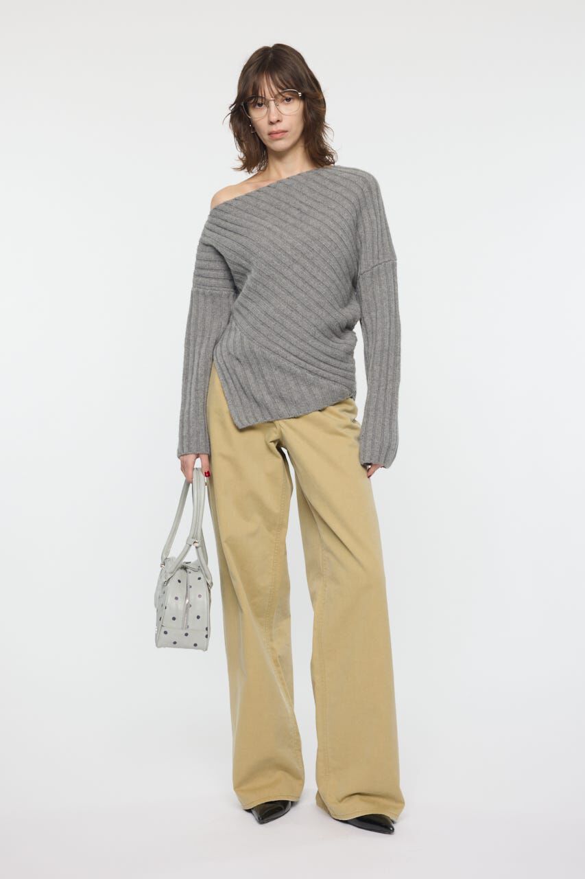 MOUSSY「ASYMMETRY RIB ニット」|ニット・セーター|