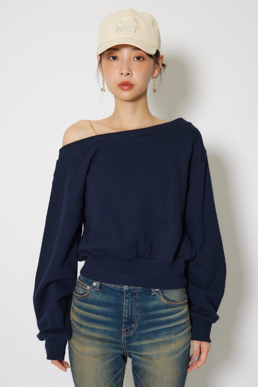 rienda「ワンショルダーボリュームスウェットトップス」|Tシャツ・カットソー|