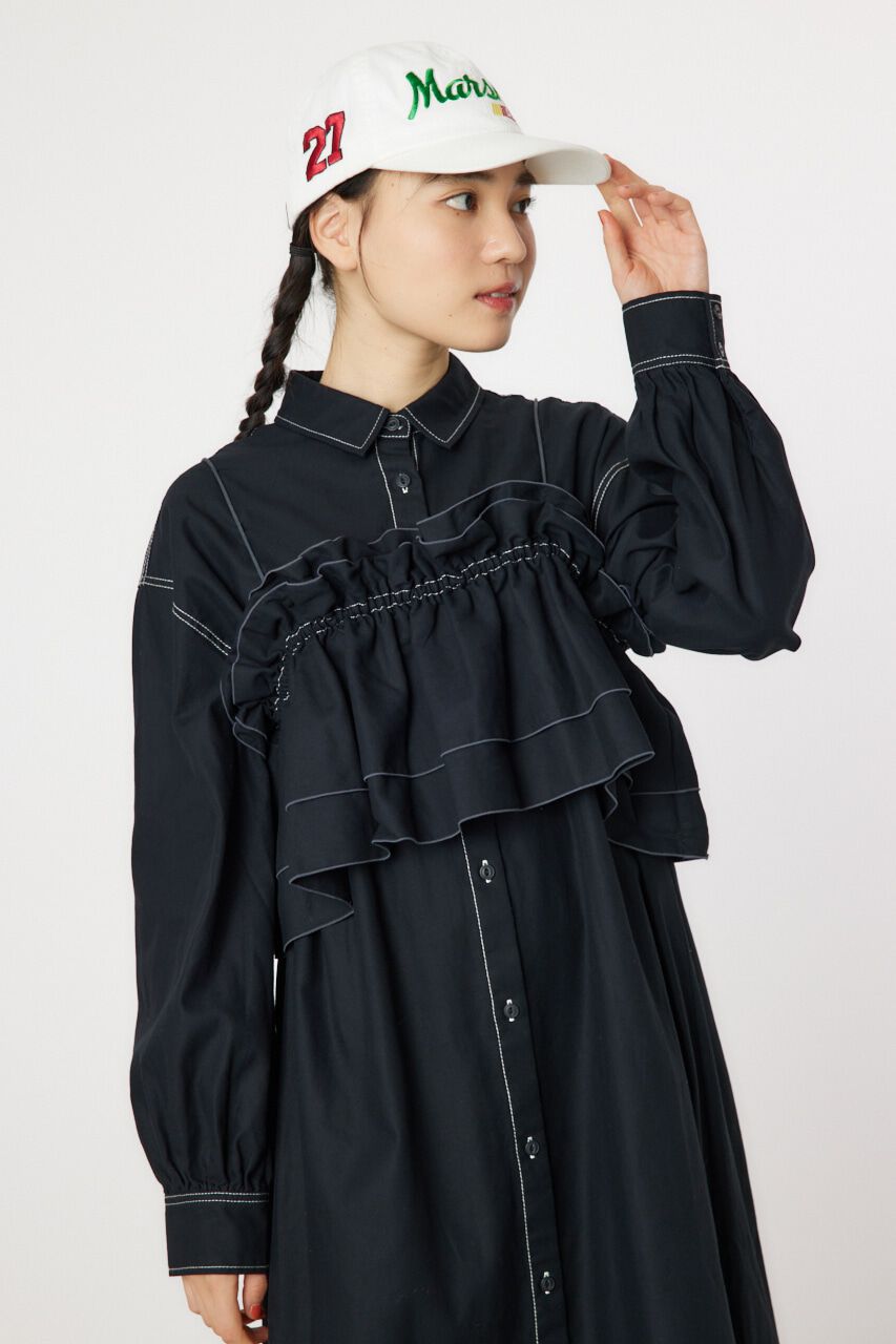 RODEO CROWNS「フリルレイヤードミリタリーロングワンピース」|ワンピース|