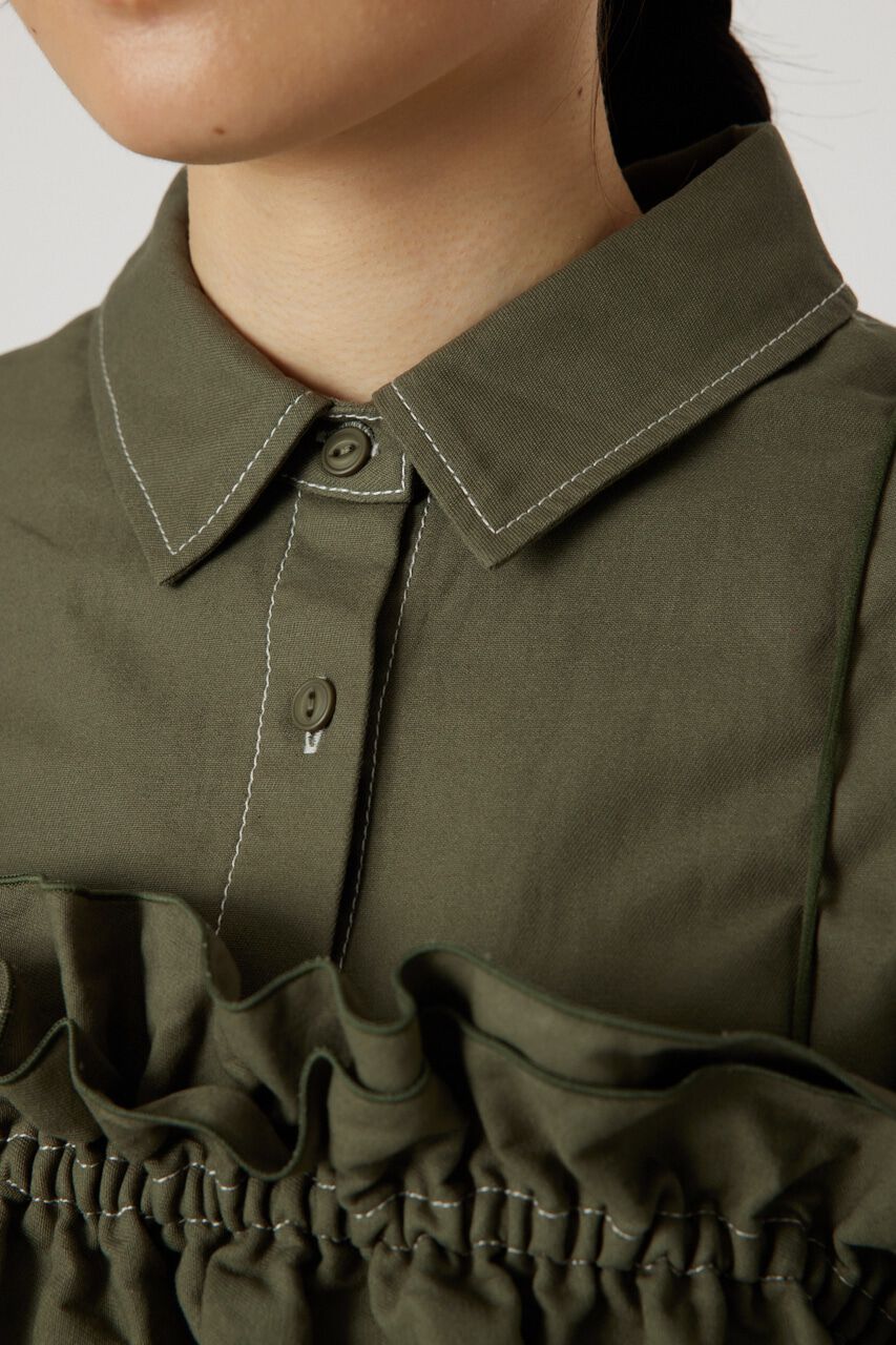 RODEO CROWNS「フリルレイヤードミリタリーロングワンピース」|ワンピース|