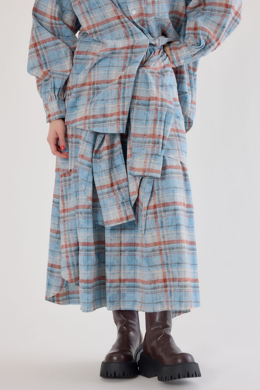 RODEO CROWNS「ヴィンテージチェックシャツスカート」|スカート|柄BLU5