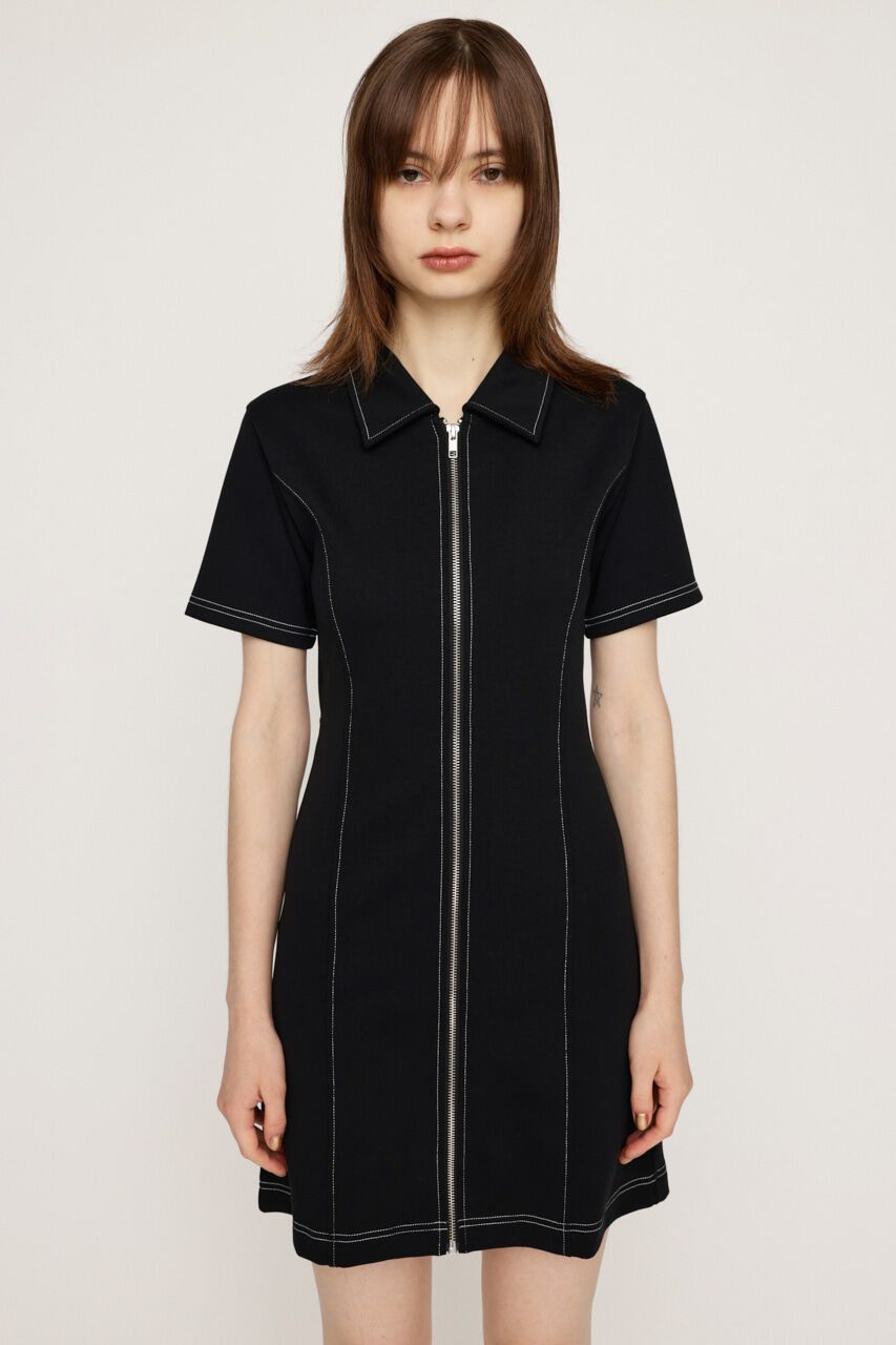 SLY「FRONT ZIP BACK OPEN ショートワンピース」|ワンピース|