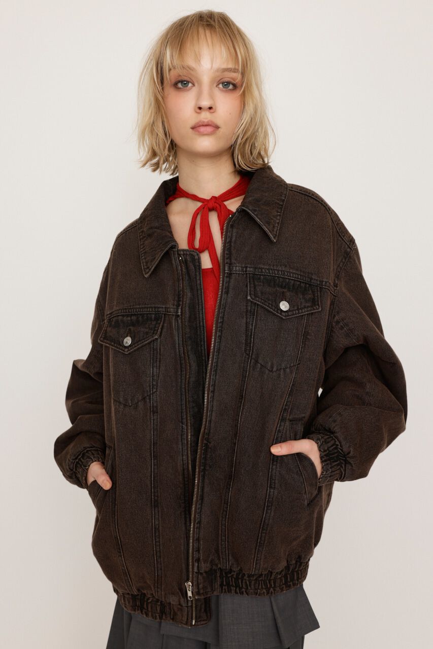 SLY「FRONT ZIP DENIM ブルゾン」|デニムジャケット|