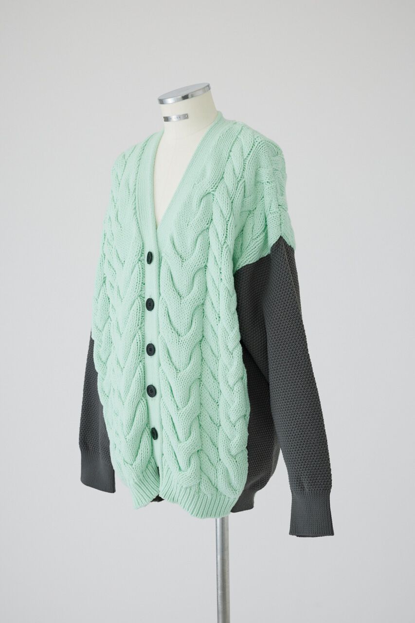 RIM.ARK 「Pattern combination knit CD」|カーディガン|