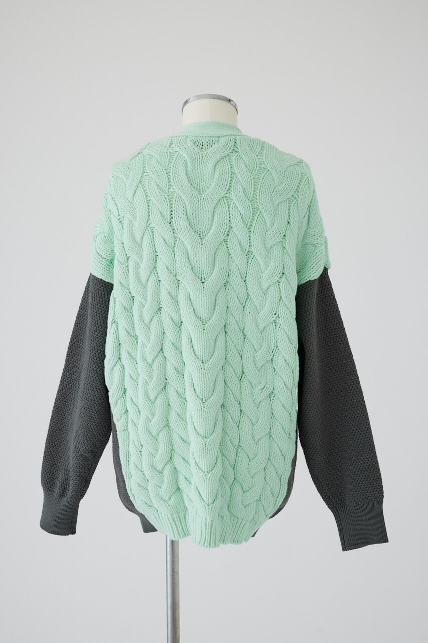 RIM.ARK 「Pattern combination knit CD」|カーディガン|