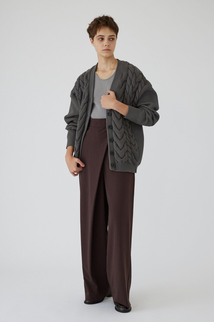 RIM.ARK 「Pattern combination knit CD」|カーディガン|GRY