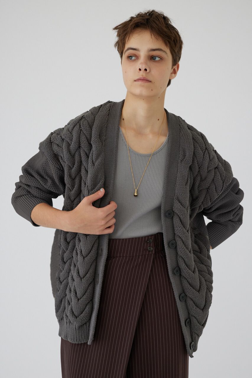 RIM.ARK 「Pattern combination knit CD」|カーディガン|