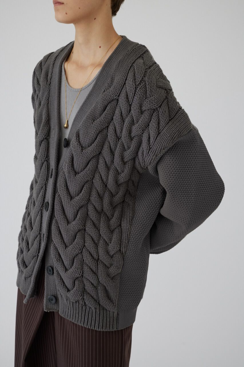 RIM.ARK 「Pattern combination knit CD」|カーディガン|