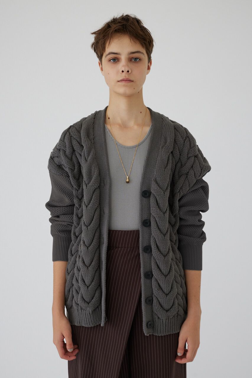 RIM.ARK 「Pattern combination knit CD」|カーディガン|