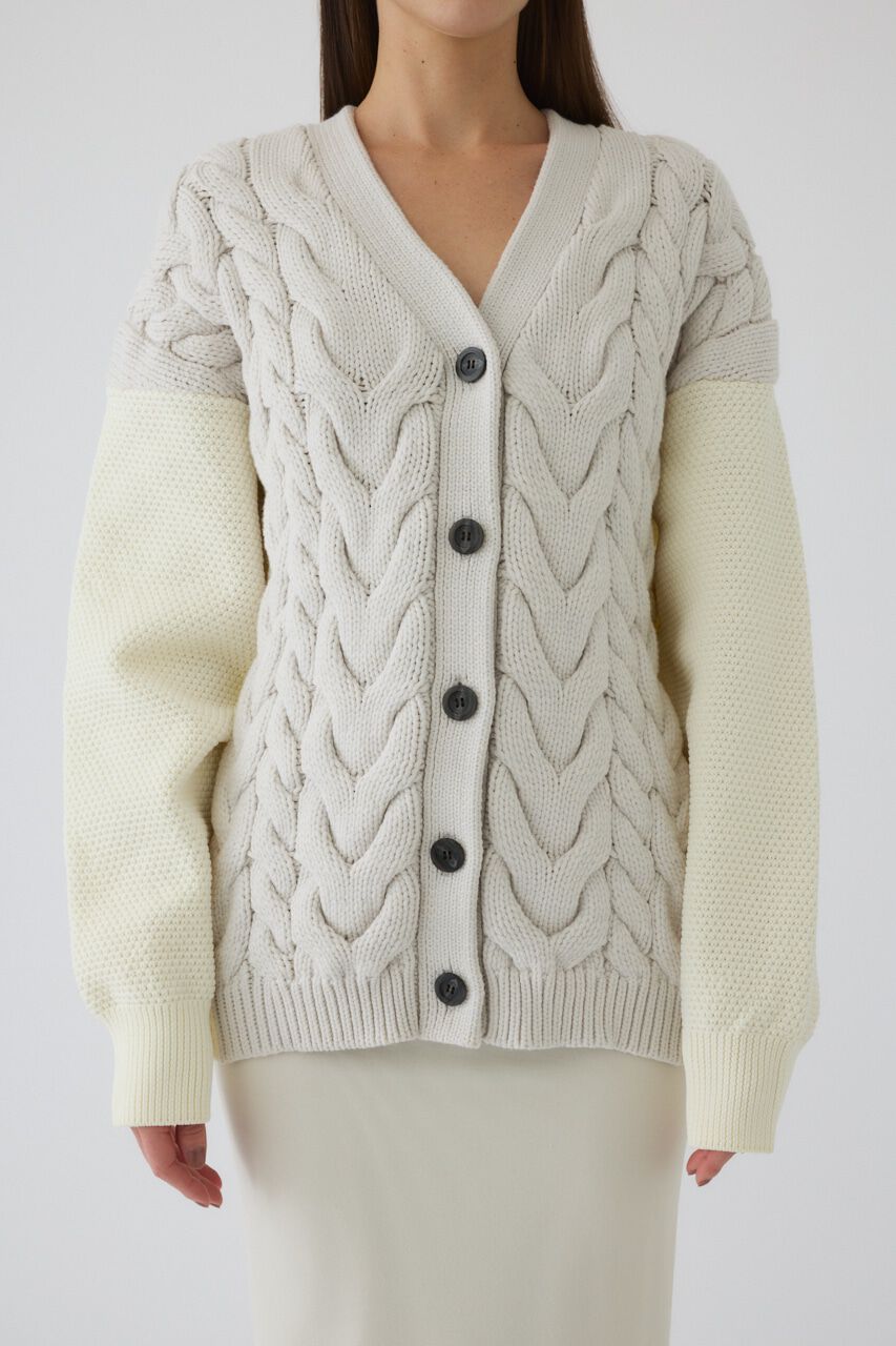 RIM.ARK 「Pattern combination knit CD」|カーディガン|L/GRY1