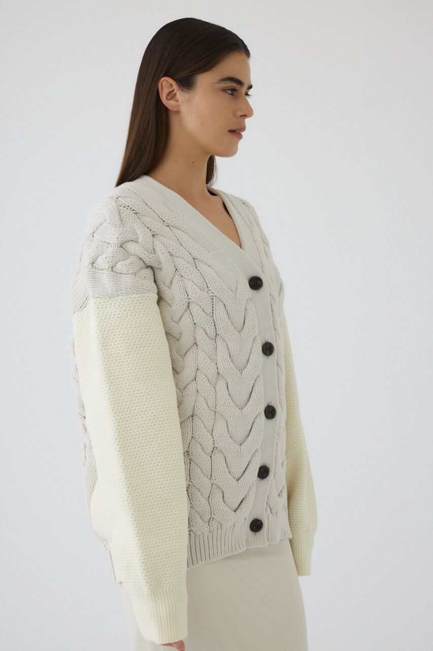 RIM.ARK 「Pattern combination knit CD」|カーディガン|