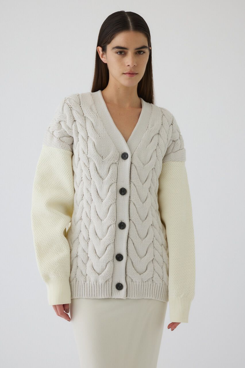 RIM.ARK 「Pattern combination knit CD」|カーディガン|