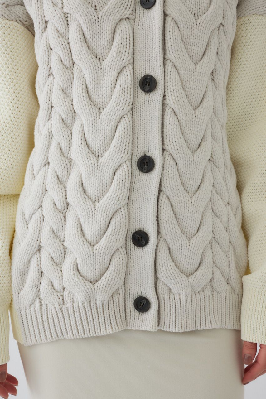 RIM.ARK 「Pattern combination knit CD」|カーディガン|