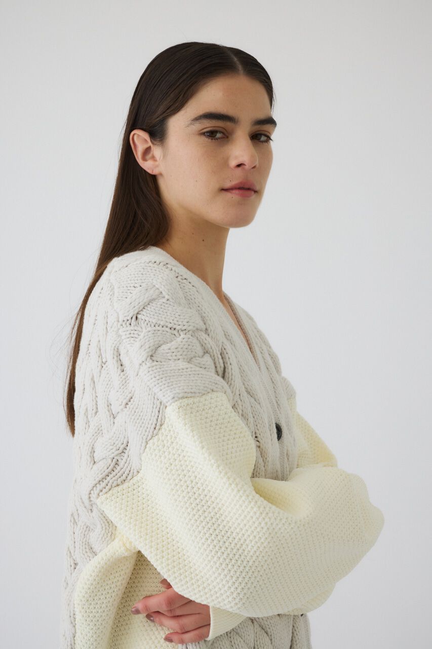 RIM.ARK 「Pattern combination knit CD」|カーディガン|